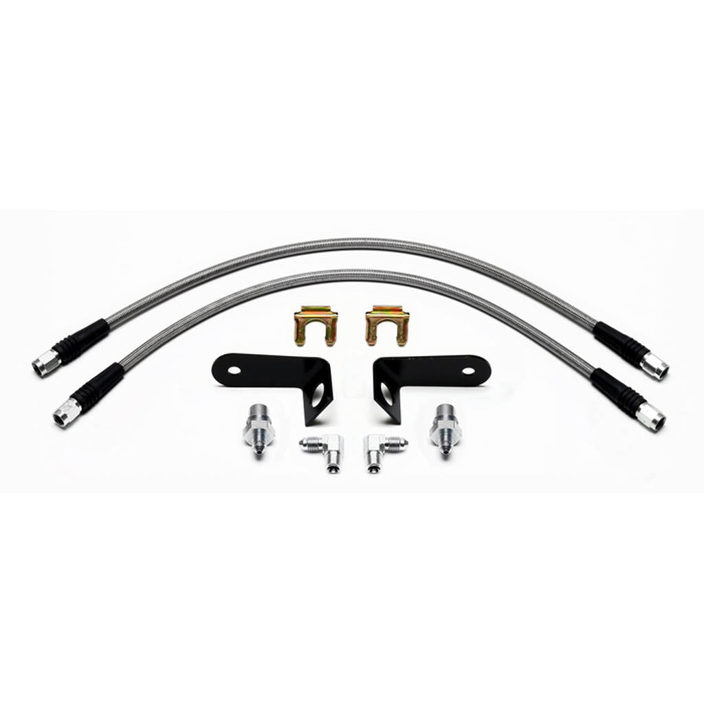 WILWOOD 220-8755 Flexline Kit,18in.,90 Degree 1/8-27 M10x1.00,W/Angled 'L' Bent Brackets Photo-0