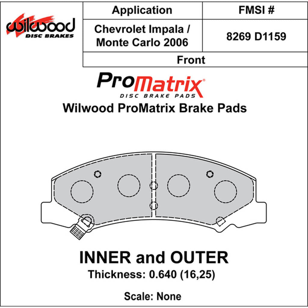 WILWOOD 150-D1159K Pad,D1159pm.640,Axle Set Photo-0