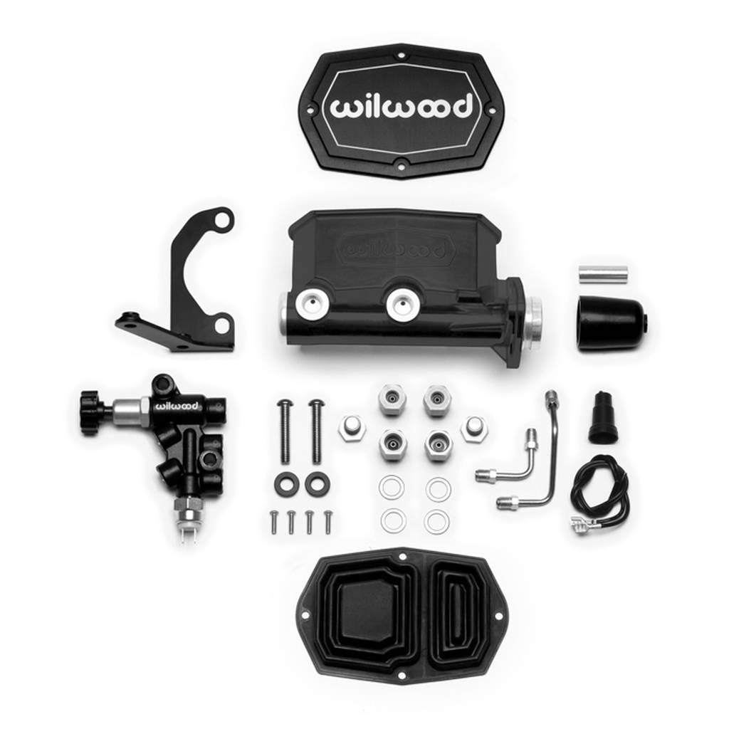 WILWOOD 261-14963-BK Kit,M/C,Tandem,Compact,Integral,1.00 Dia W/P-Valve,Black Photo-0