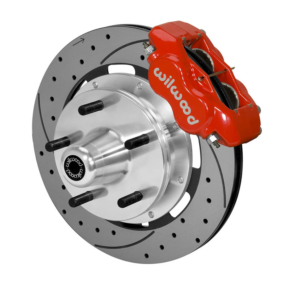 WILWOOD 140-14532-DR Kit,Front,Wwe Pro Spindle,Fdli,5x5.00 Hub,12.19 Rotor,Drilled,Red Photo-0