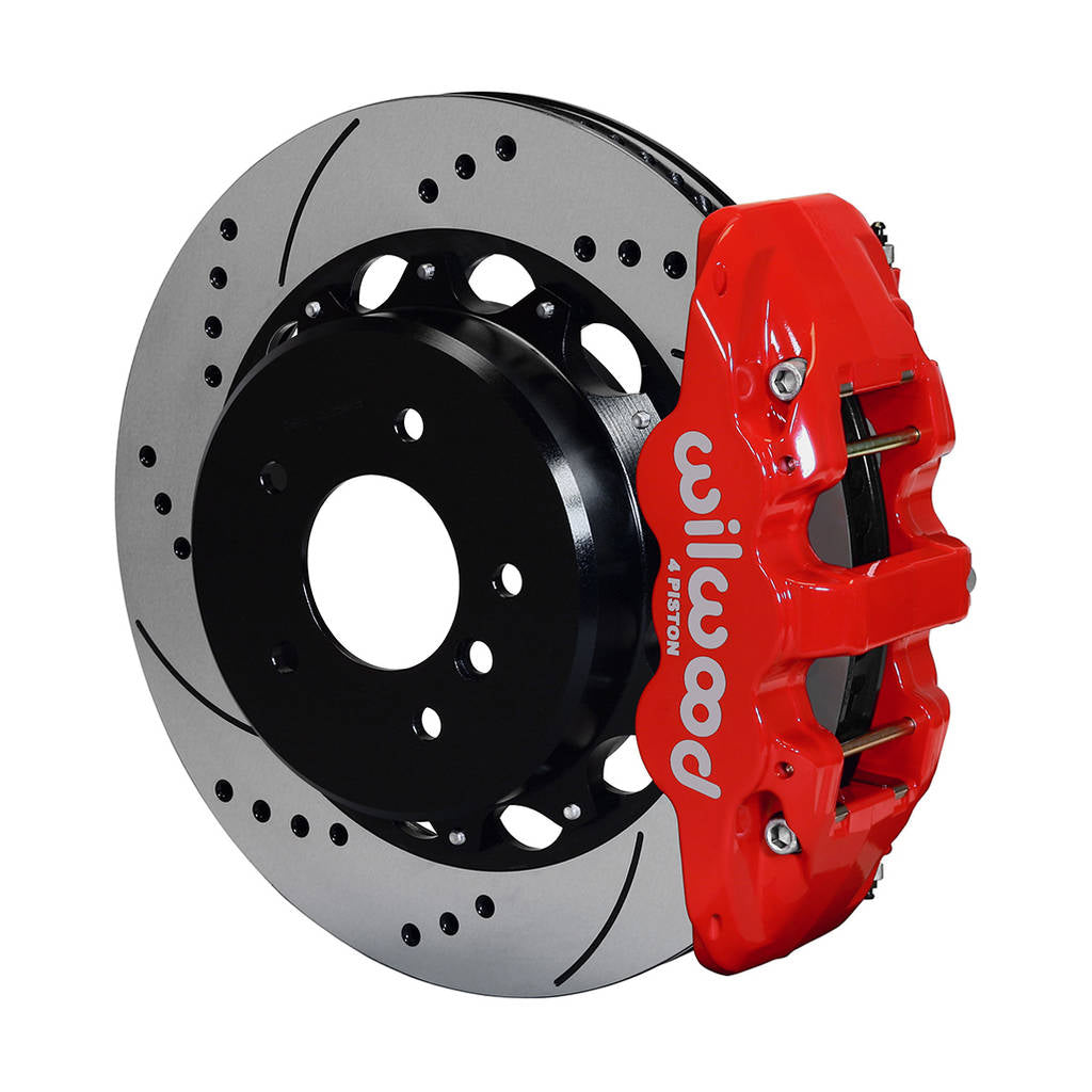 WILWOOD 140-13583-DR Kit,Rear,Bmw E90,07-11,Aero4,14.00x1.10 Srp,Red,W/Lines Photo-0