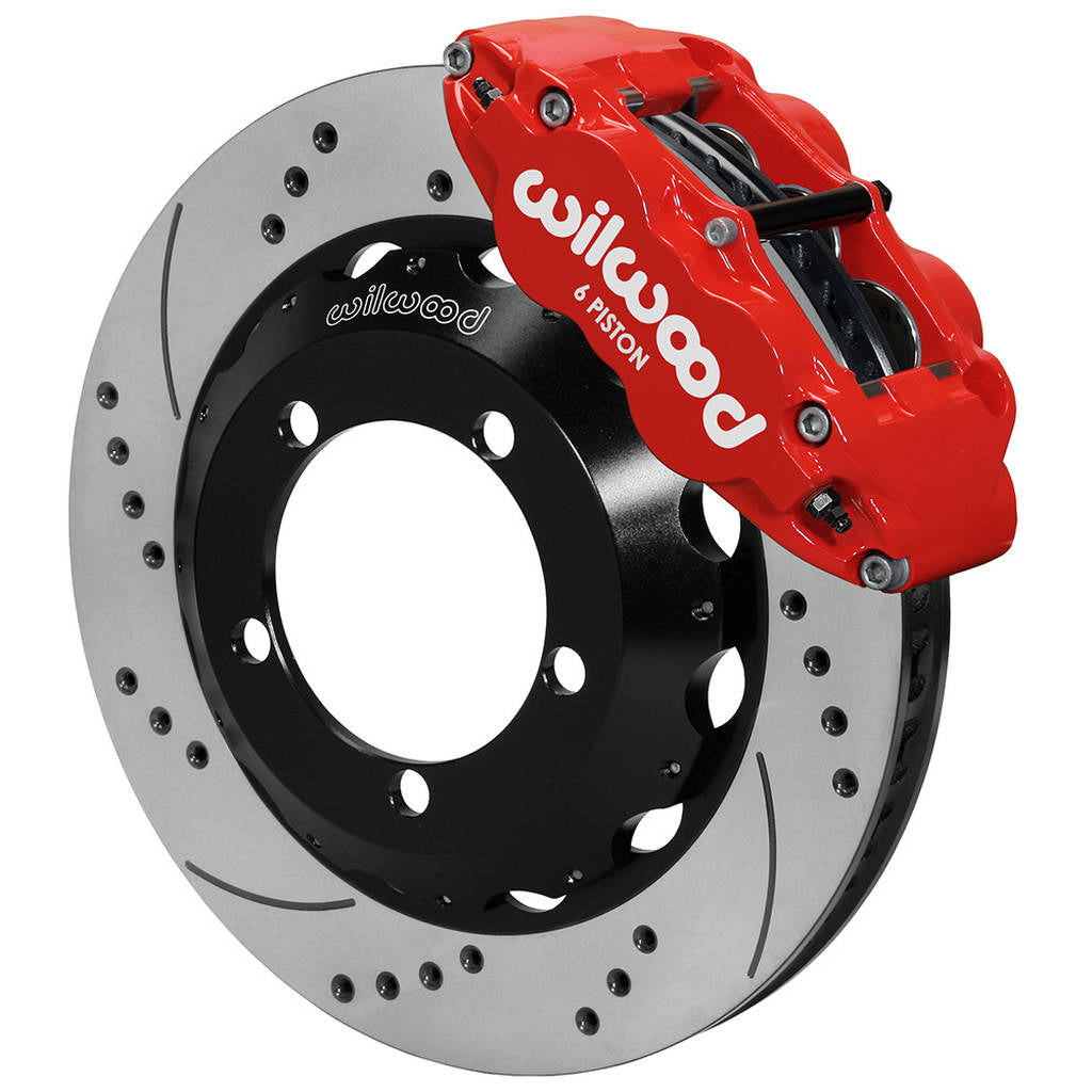 WILWOOD 140-13330-DR Kit,Front,Ford Bronco,76-77,Dana 44,Disc Spindle,Fnsl4r,14.00,Drll,Red,W/Lines Photo-0