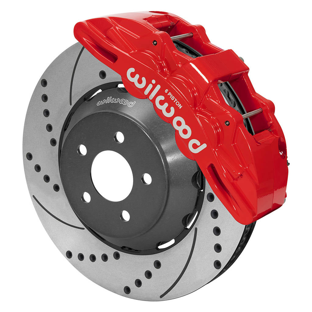 WILWOOD 140-14925-DR Kit,Front,Mustang,2015-Up,Sx6r,Lug Drive 15.00 Rotor,Drilled,Red,W/Lines Photo-0