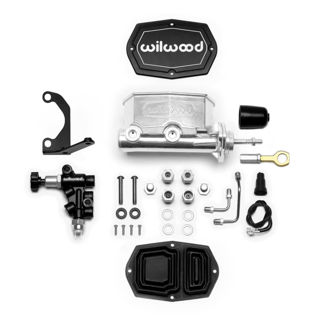 WILWOOD 261-15665-P Kit,M/C,Tandem,Compact,Integral,1.00 Dia W/P-Valve/Pushrod,Mustang,Ball Burn,R/H Photo-0