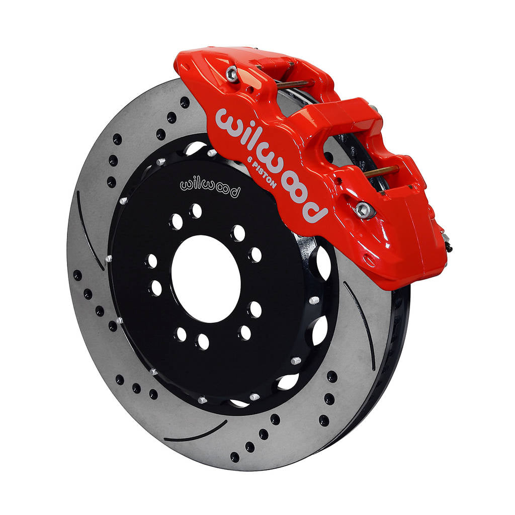 WILWOOD 140-13685-DR Kit,Front,Mustang,2005-14,W/Bmr Suspnsion,Aero6,14.00rtr,Srp,Red,W/Lines Photo-0