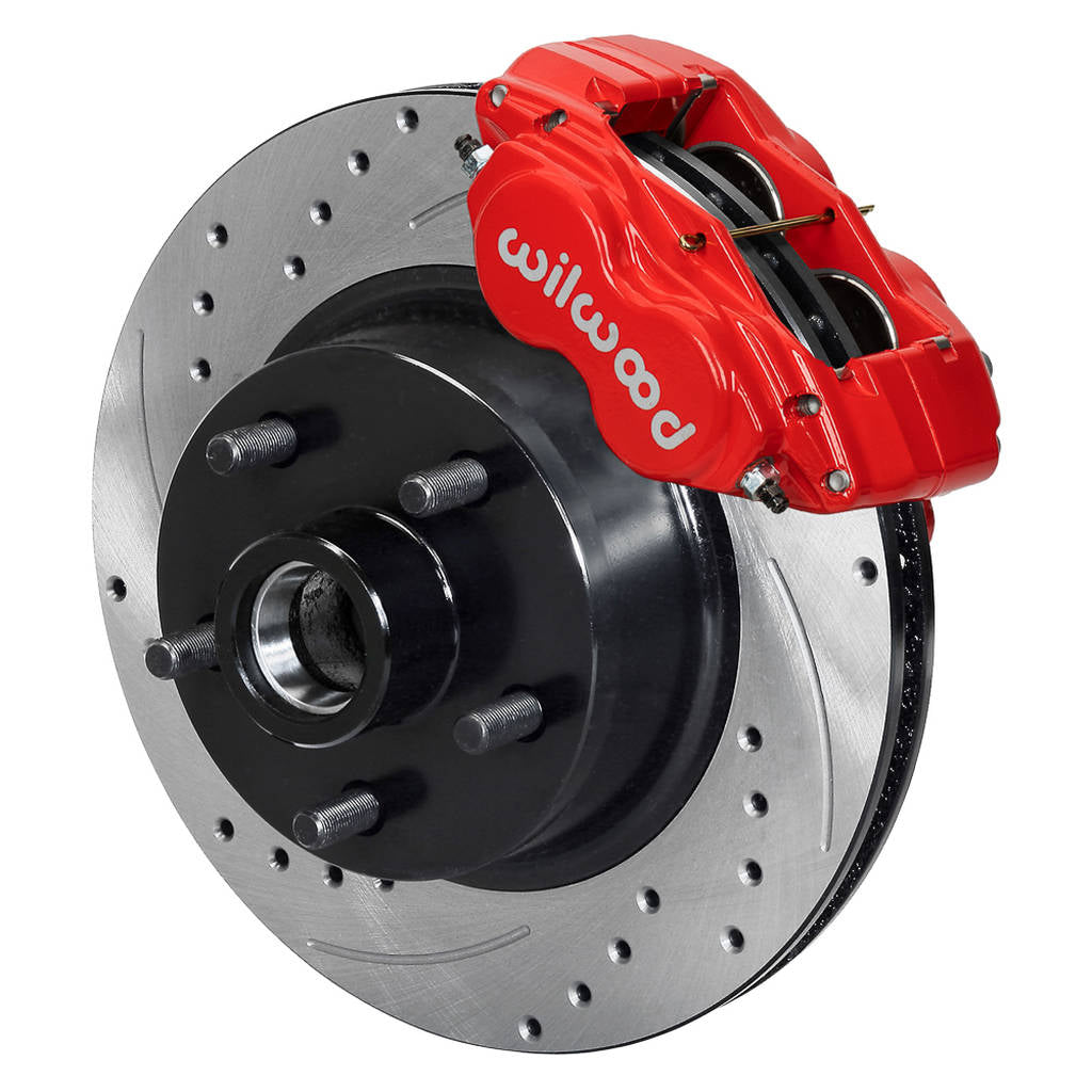 WILWOOD 140-13477-DR Kit,Front,Mustang,70-73,11.30 Hub/Rotor Drilled,Red,W/Lines Photo-0