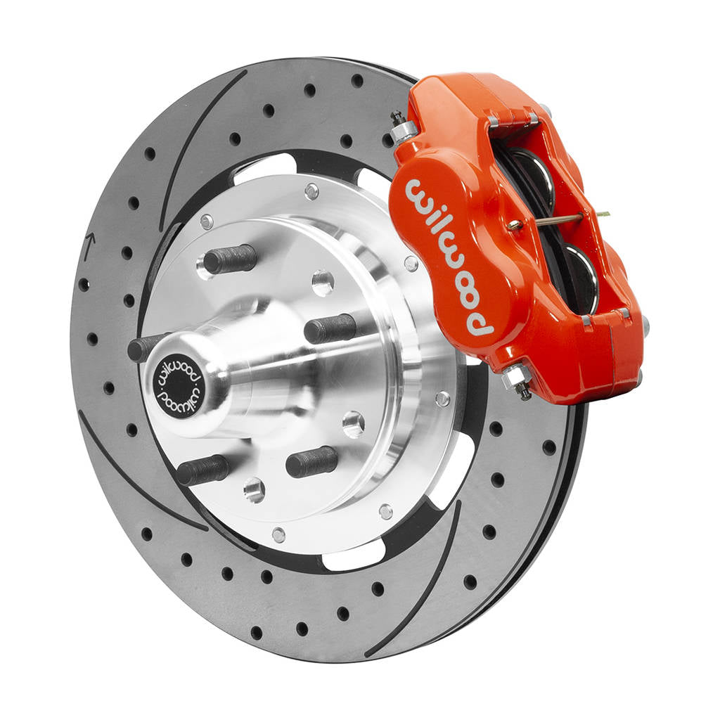 WILWOOD 140-15548-DR Kit,Front,55-57 Chevy,Cpp 2in. Drop Spindle,Fdli,12.19 Rotor,Drilled,Red Photo-0