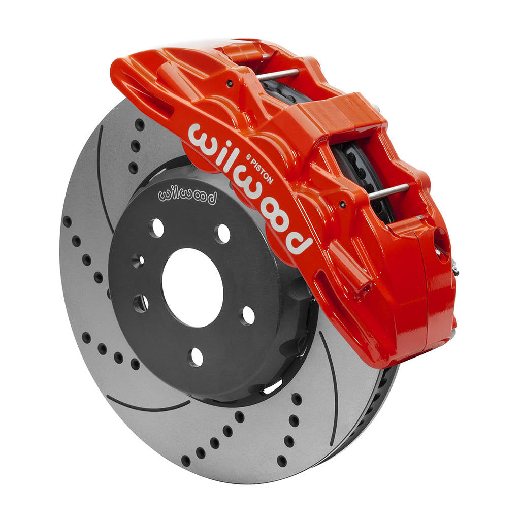 WILWOOD 140-15425-DR Kit,Front,10-15 Camaro,Sx6r,Lug Drive 14.00 Rotor,Drilled,Red,W/Lines Photo-0