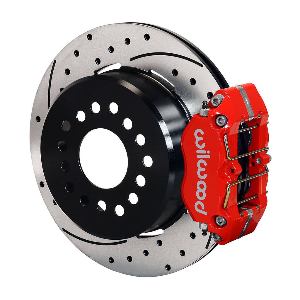 WILWOOD 140-13181-DR Kit,Rear,Disc/Drum,Big Ford,New Style 2.50 Off,1pc.81 Rtr,Dynapro,Drilled,Red Photo-0
