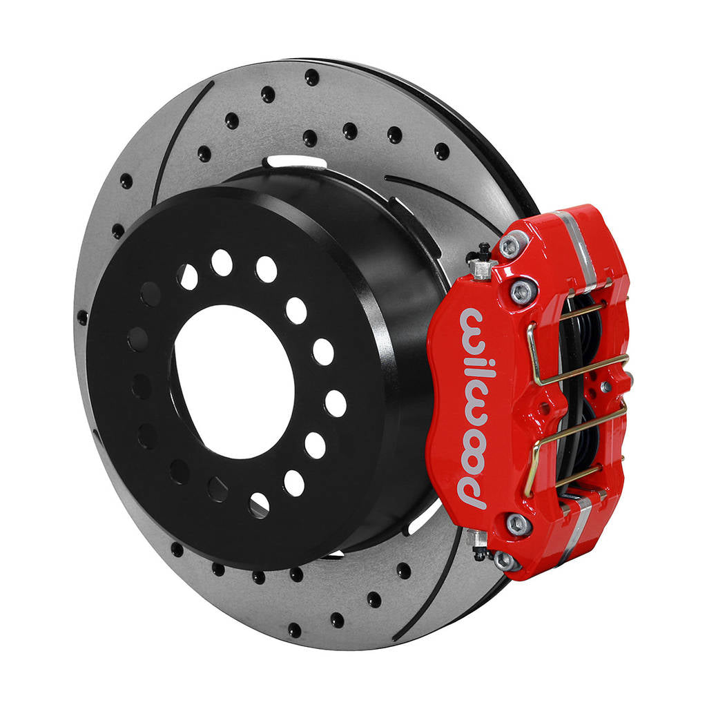 WILWOOD 140-13205-DR Kit,Rear,Disc/Drum,Dp-Db,Small Ford 2.66 Off,1pc .81 Rotor,Drilled,Red Photo-0