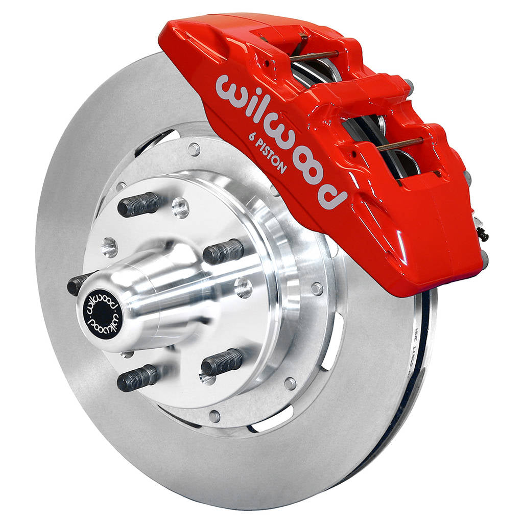 WILWOOD 140-12946-R Kit,Front,Impala Drum 69-70/Disc 68-70/ Vette 69-82,Dp6,12.19x1.10 Rotor,Red Photo-0