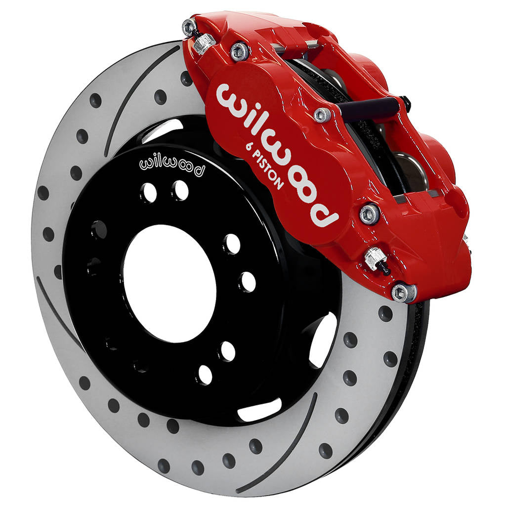 WILWOOD 140-15302-DR Kit,Front,Wwe C10 Alum Pro Spindle Fnsl6r,12.19 Rotor,Srp,Red Photo-0