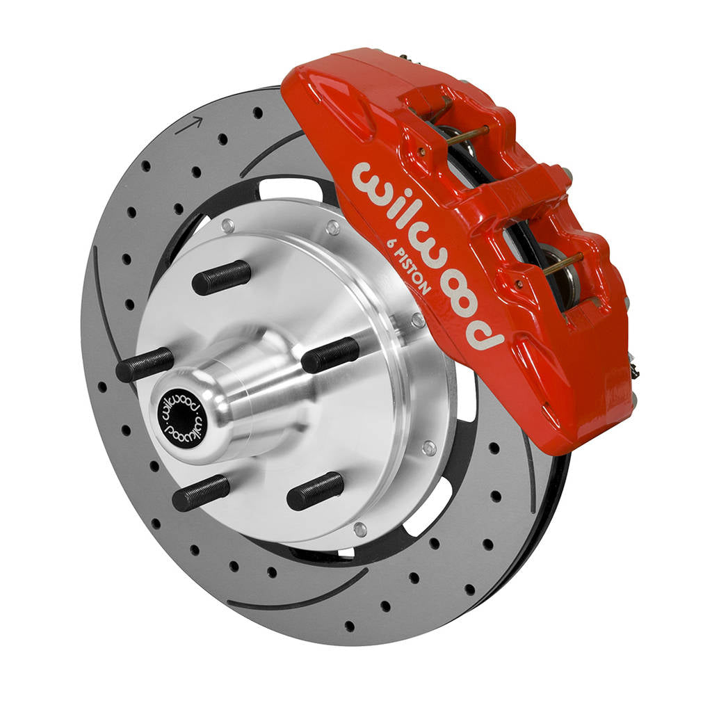 WILWOOD 140-14531-DR Kit,Front,Pinto/Mustang Ii,74-78,Dp6 5x5.00 Hub,12.19 Rotor,Srp,Red Photo-0