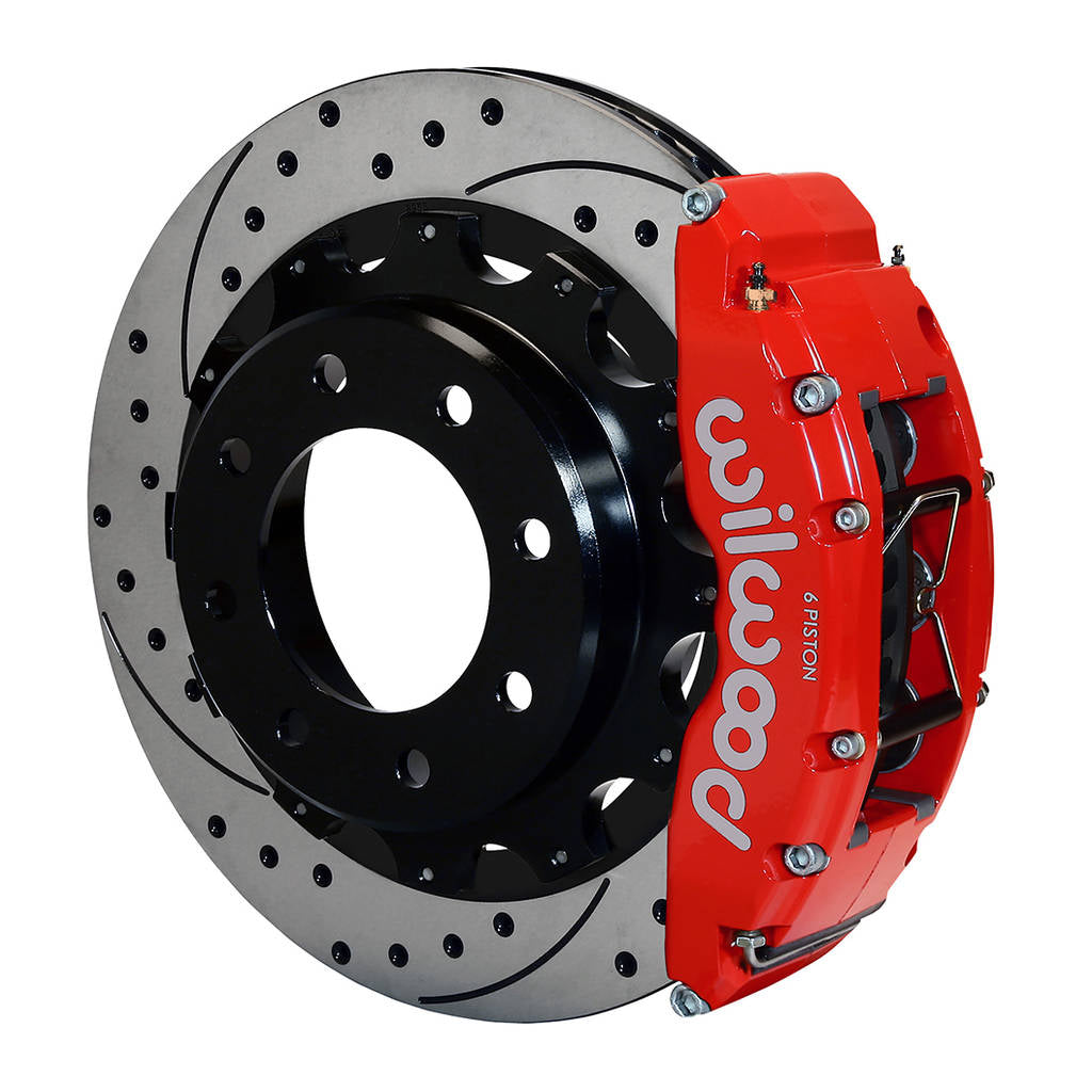 WILWOOD 140-9406-DR Kit,Rear,2500,99-Up,4.84 Center Reg,16.00,Perf Drilled,Red Photo-0