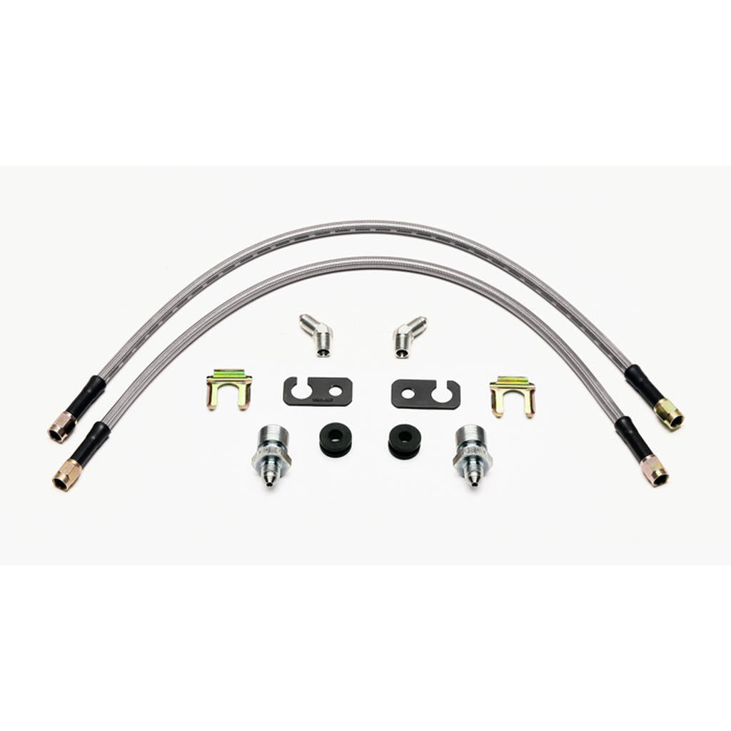 WILWOOD 220-13038 Flexline Kit,18in.,M10x1.0 Bubble,90 Deg 1/8-27 Npt,-3,W/Flat Bracket Photo-0