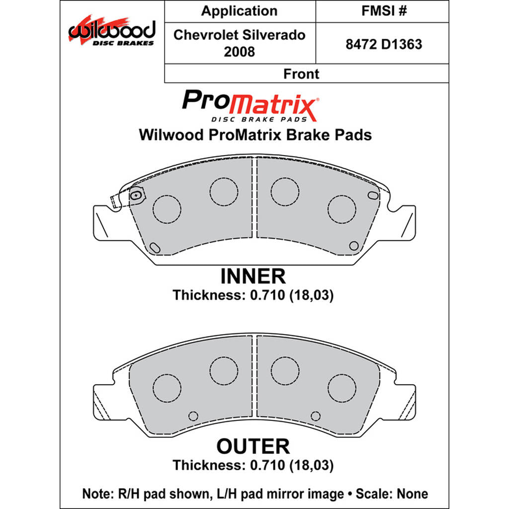 WILWOOD 150-D1363K Pad,D1363pm.710,Axle Set Photo-0