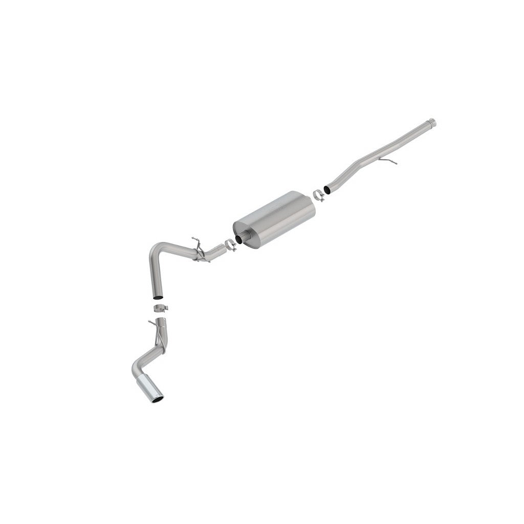 BORLA 140793 Cat-Back™ System SILV/ SIERRA 1500 '19-'21 5.3L V8/ 4.3L V6 AT 2&4WD 4 DR EC STB (78.8") CC SB (69.3) WB 147.4" Photo-0