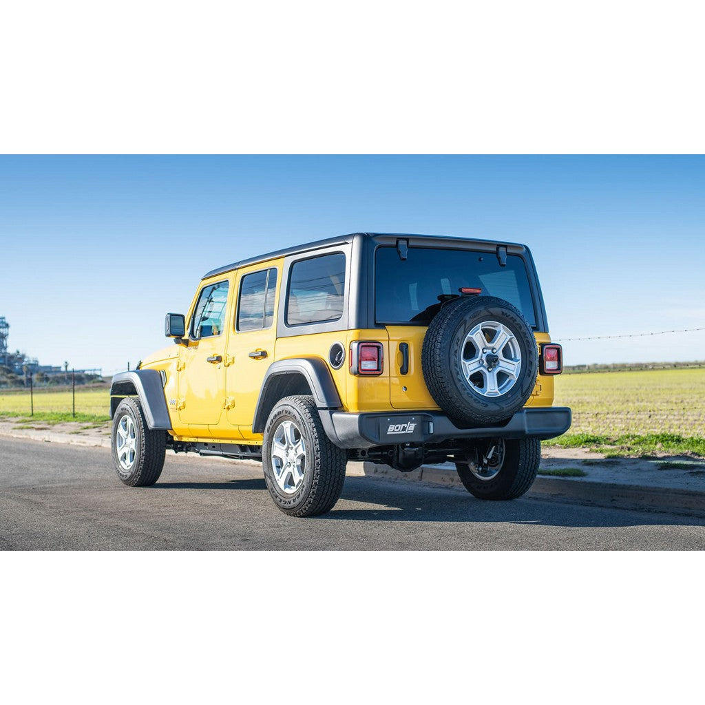 BORLA 140828 Cat-Back™ System WRAN JLU '18-'21 3.6L V6 AT/MT 2+4WD 4DR "TOURING" "CLIMBER" 2.50" S TD R TIP: 2.5" TURN DOWN Photo-1