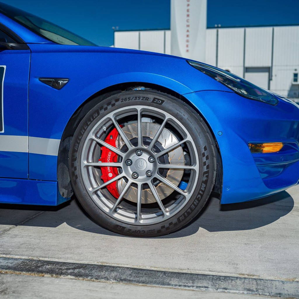 UNPLUGGED PERFORMANCE UP-M3MY-317-3.1 Front Big Brake 6 Piston Kit, UP x PFC 394mm Iron Rotors, Street Pads for TESLA Model 3 / Y Photo-10