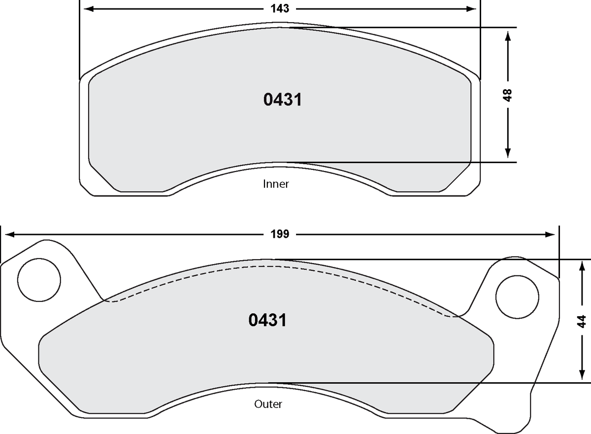 PFC 0431.22 Front Brake Pads for FORD Mustang V10 (Z-Rated Compound) Photo-0