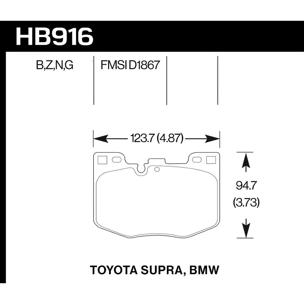 HAWK HB916G.740 DTC-60 Front Brake Pads DTC-60 for TOYOTA GR Supra 2020+ / BMW Z4 2019-2020 Photo-2