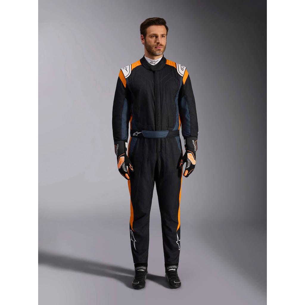 ALPINESTARS 3352022_1204_64 GP PRO COMP V2 Race suit, FIA 8856-2018, black/asphalt/orange fluo, Size 64 Photo-0