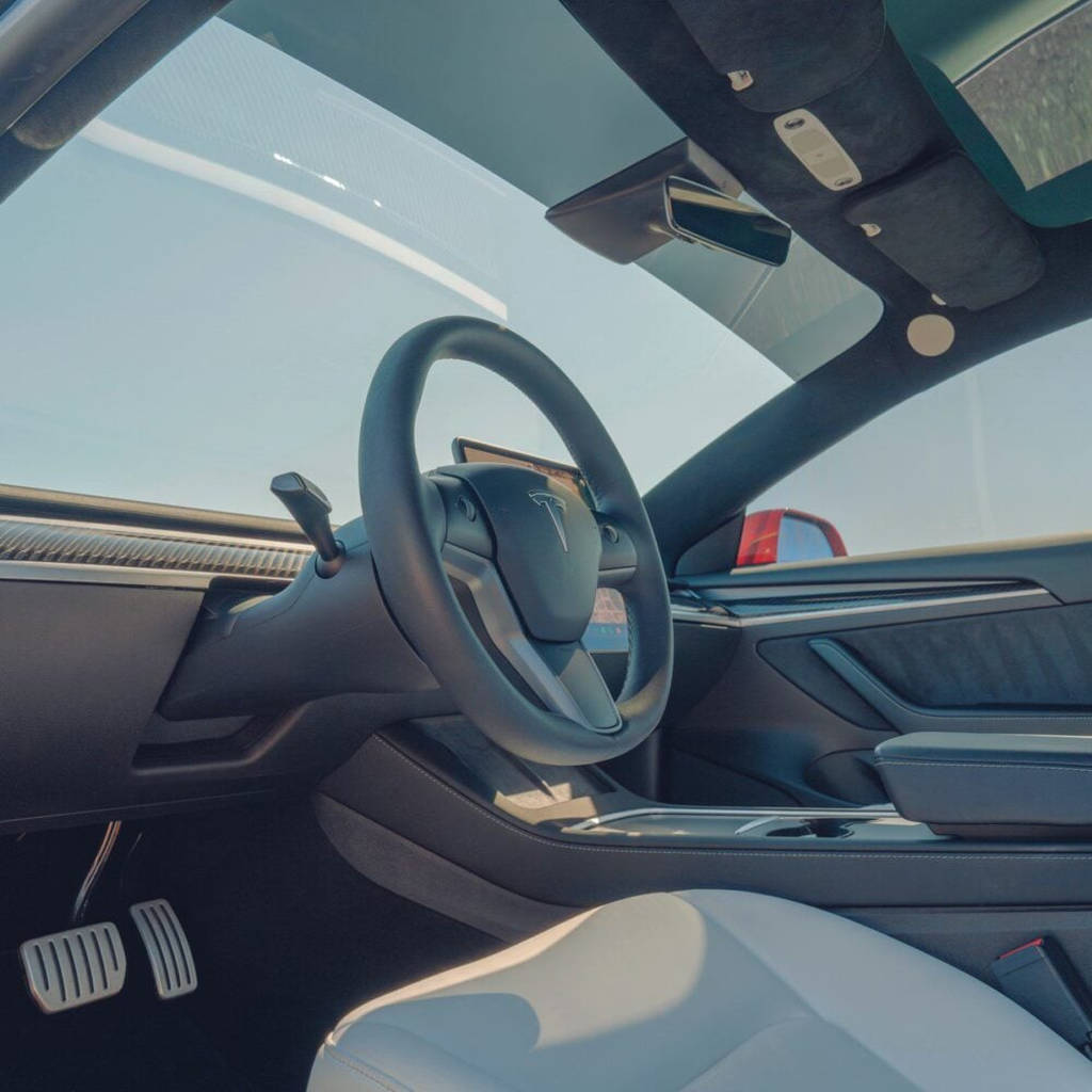 UNPLUGGED PERFORMANCE UP-MY-331-1.1 Alcantara Headliner Upgrade Kit, for TESLA Charcoal Black (Core Exchange) for TESLA Model Y Photo-5