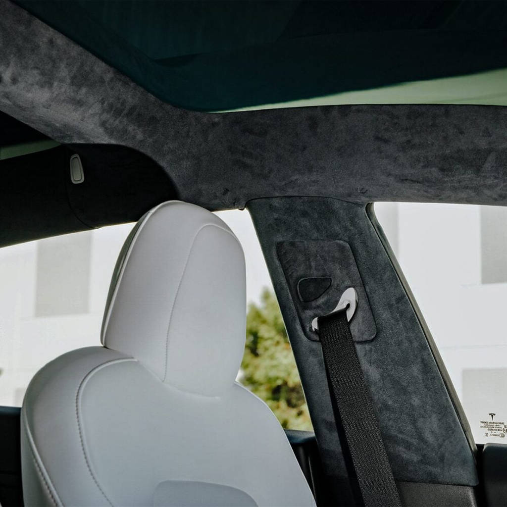 UNPLUGGED PERFORMANCE UP-MY-331-1.1 Alcantara Headliner Upgrade Kit, for TESLA Charcoal Black (Core Exchange) for TESLA Model Y Photo-7
