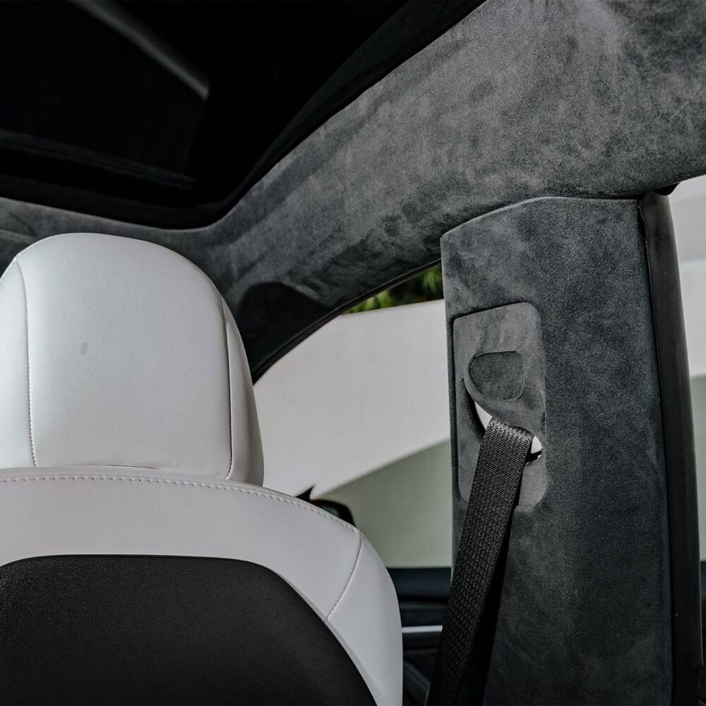 UNPLUGGED PERFORMANCE UP-MY-331-1.1 Alcantara Headliner Upgrade Kit, for TESLA Charcoal Black (Core Exchange) for TESLA Model Y Photo-10