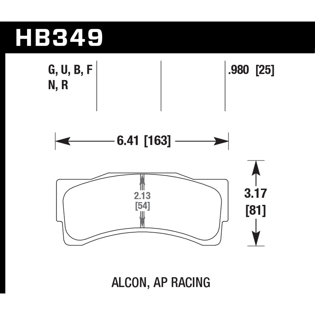 HAWK HB349G.980 Motorsports Brake Pads DTC-60 Photo-2
