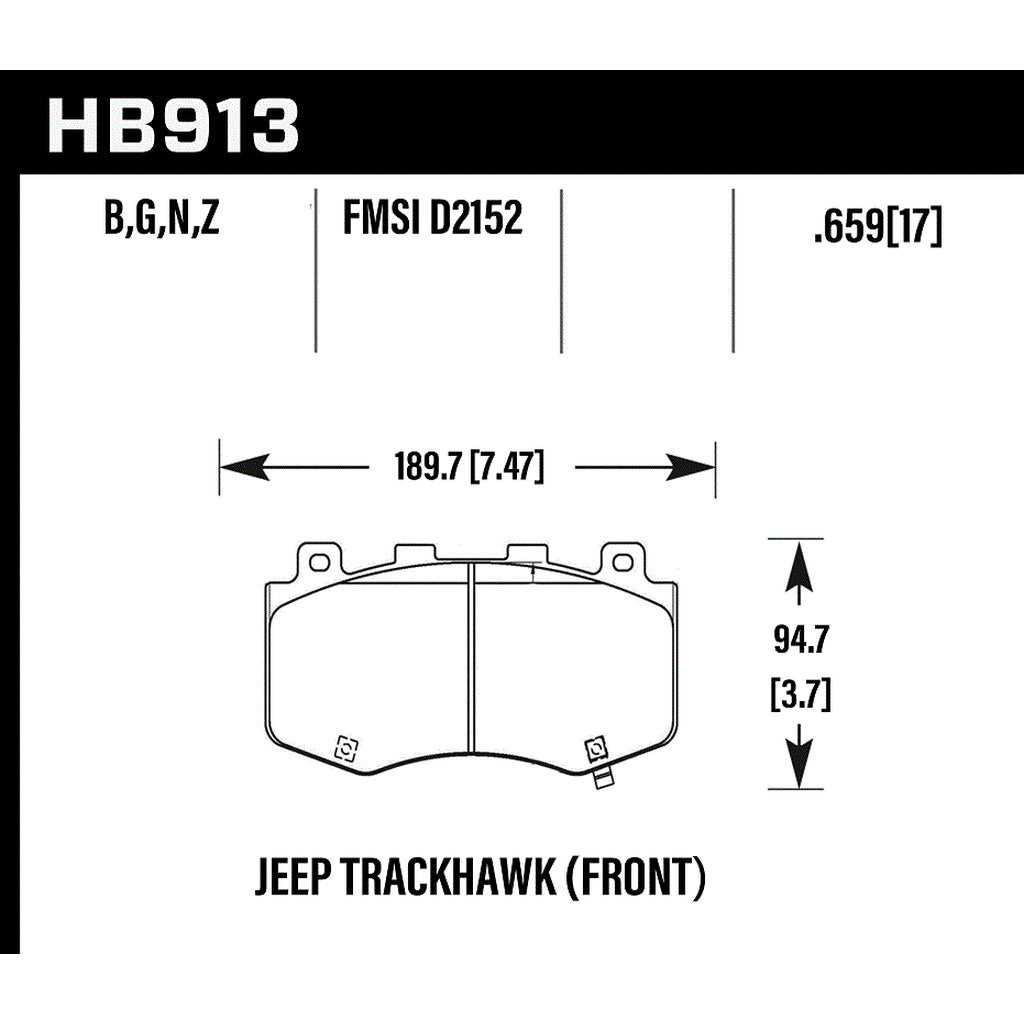 HAWK HB913Z.659 Street Brake Pads PC Photo-2