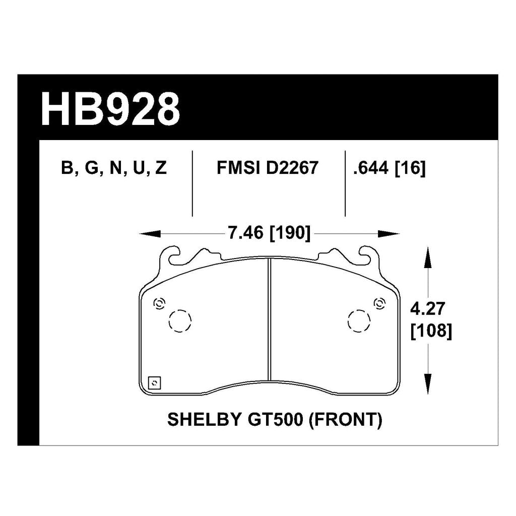 HAWK HB928G.644 Motorsports Brake Pads DTC-60 Photo-2