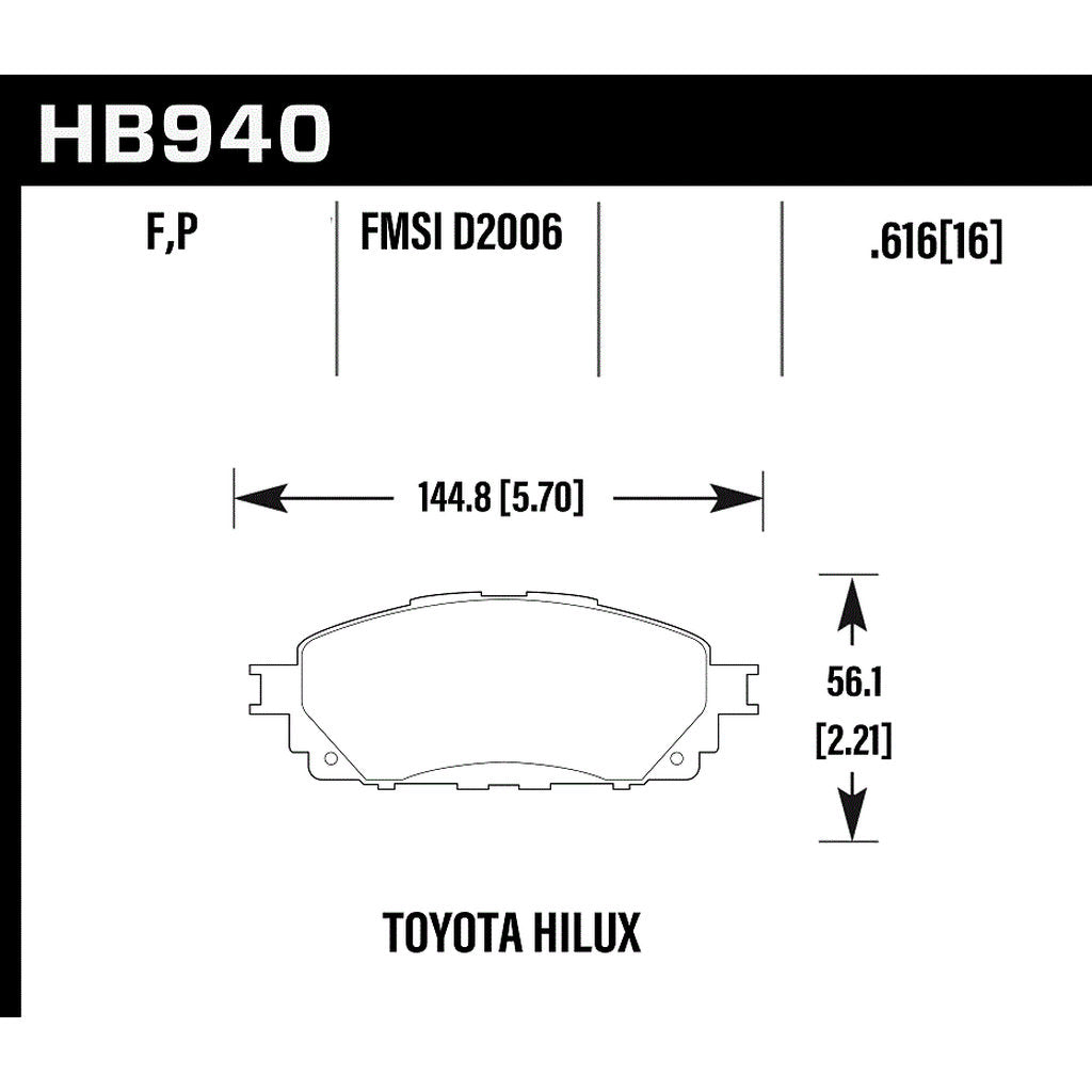 HAWK HB940F.616 Street Brake Pads HPS Photo-2
