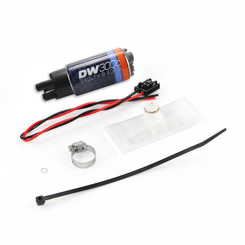 DEATSCHWERKS 9-307-1030 DW300C series, 340lph compact fuel pump without mounting clips w /Install Kit for BMW 325i 1988-91 Photo-0