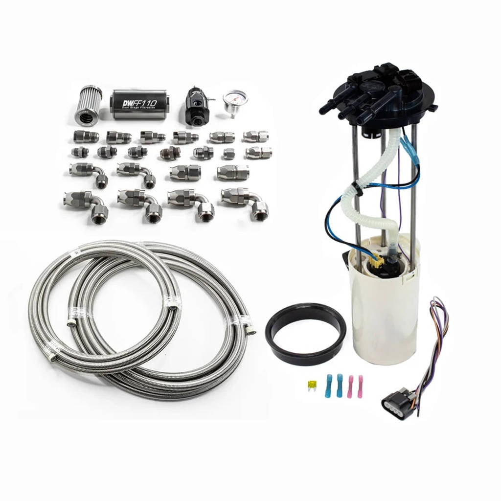 DEATSCHWERKS 9-401-603-7011 DW400 Pump Module + Return Kit SS PTFE for Chevy Silverado 1500/2500/3500 Photo-0