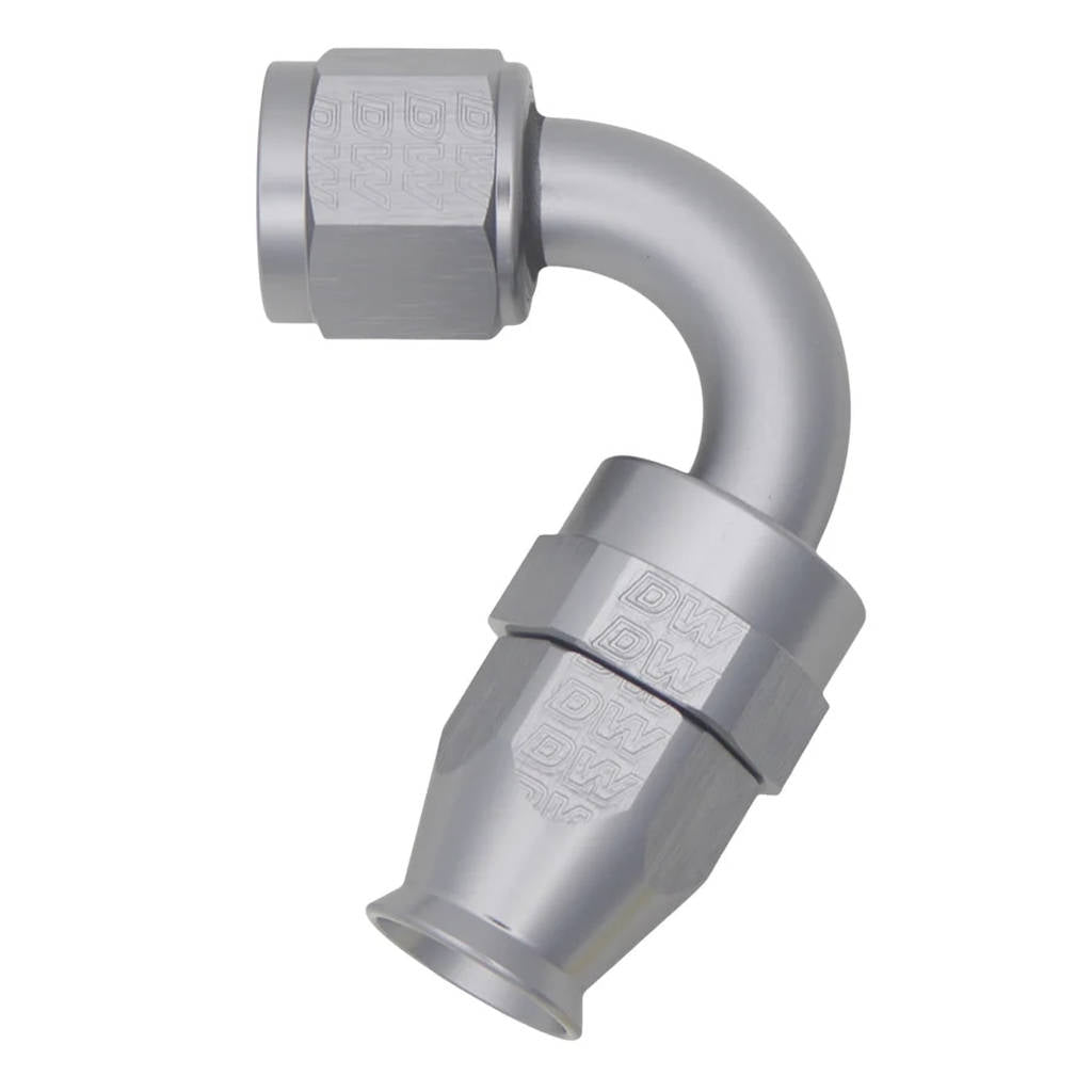 DEATSCHWERKS 6-02-0875 8 AN Female Flare Swivel (Incl Ferule/Olive) 120-degree Hose End PTFE, anodized DW titanium Photo-0