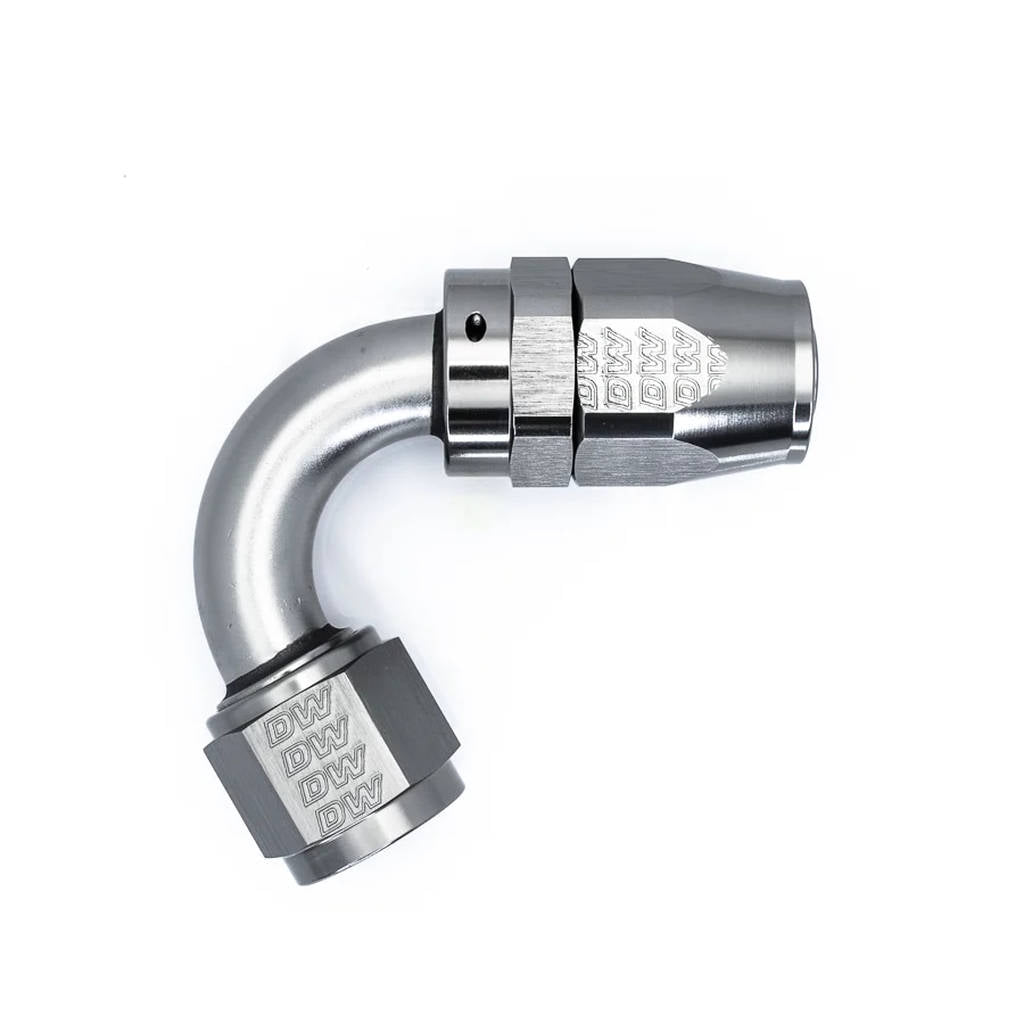 DEATSCHWERKS 6-02-0826 10 AN Female Flare Swivel 120-degree Hose End CPE, anodized DW titanium Photo-0