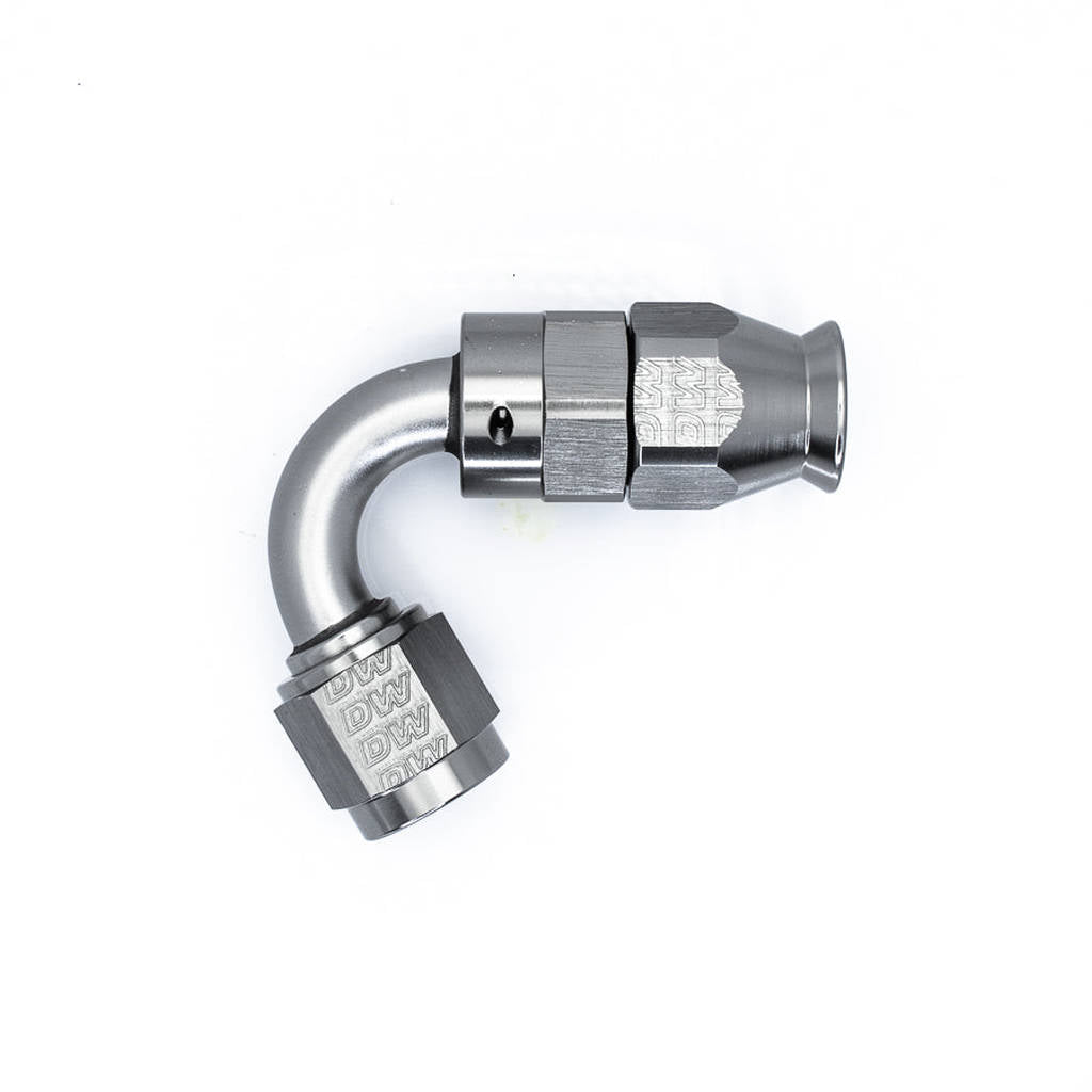 DEATSCHWERKS 6-02-0872 6 AN Female Flare Swivel (Incl Ferule/Olive) 120-degree Hose End PTFE, anodized DW titanium Photo-0