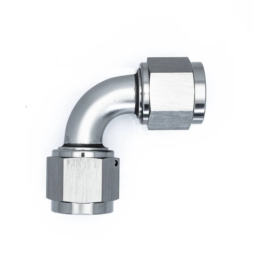 DEATSCHWERKS 6-02-0217 10AN Flare Female Swivel 90-degree to 10AN Flare Female Swivel 90-degree, anodized DW titanium Photo-0