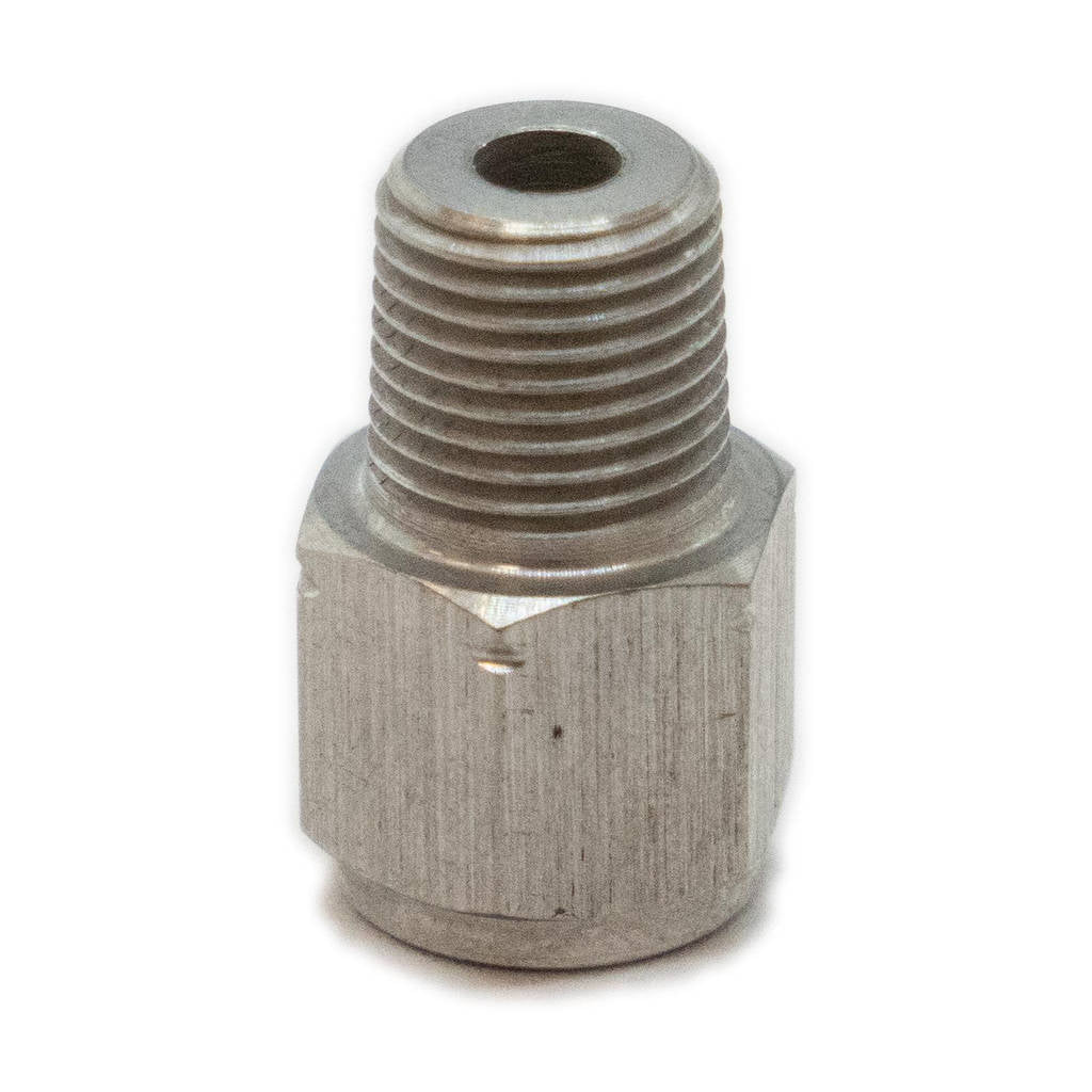 LINK ECU 101-0199 Adapter M10 x 1 Female to 1/8 BSP Male - Stainless Steel Photo-0