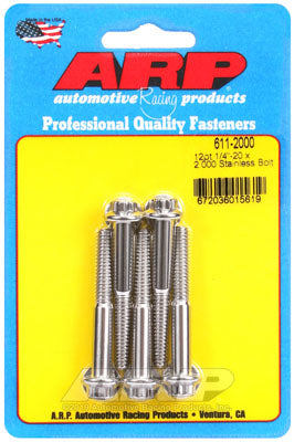 ARP 611-2000 SAE Bolt Kit 1/4-20 x 2.000 12pt SS bolts Photo-0