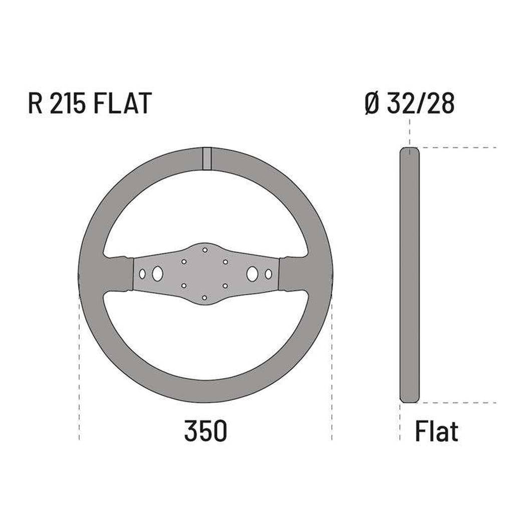SPARCO 015R215FS R215 Steering wheel, suede, diameter 350 mm, rim 32/38 mm, flat Photo-1