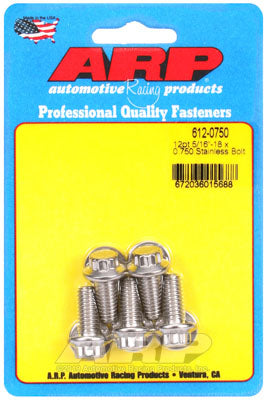 ARP 612-0750 SAE Bolt Kit 5/16-18 x 0.750 12pt SS bolts Photo-0