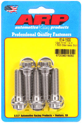 ARP 614-1500 SAE Bolt Kit 7/16-14 X 1.500 12pt 1/2 wrenching SS bolts Photo-0