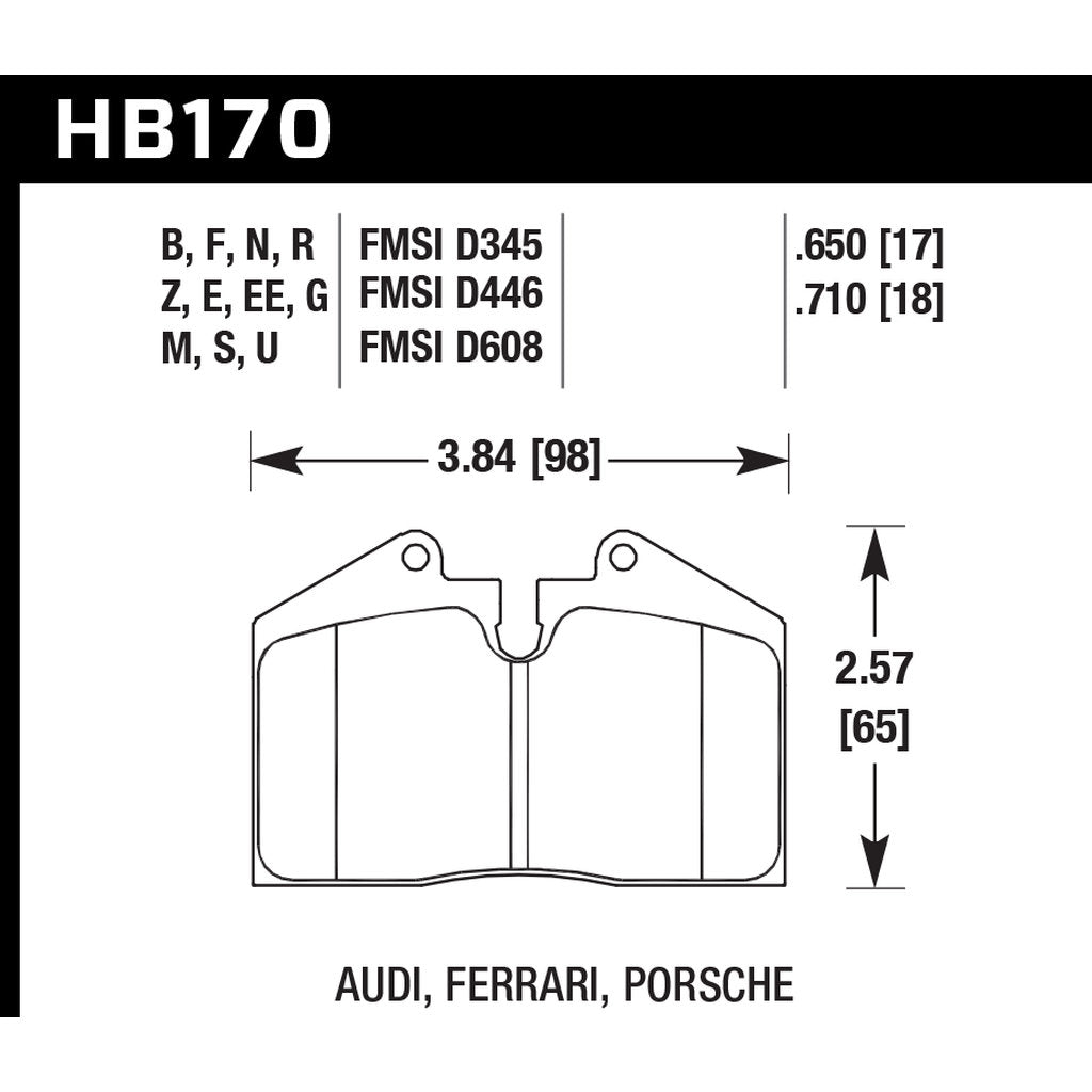 HAWK HB170F.650 Brake Pads HPS STOPTECH ST41 (4 pistons) LC200/LX570 Photo-2