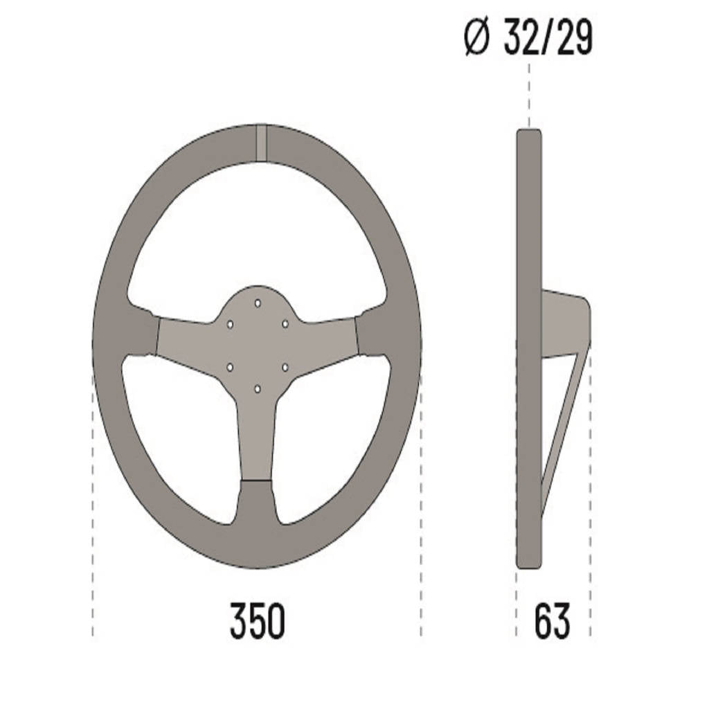 SPARCO 015L750SC Steering Wheel L575, Suede, Black, Diam. 350mm, Reach 63mm Photo-2