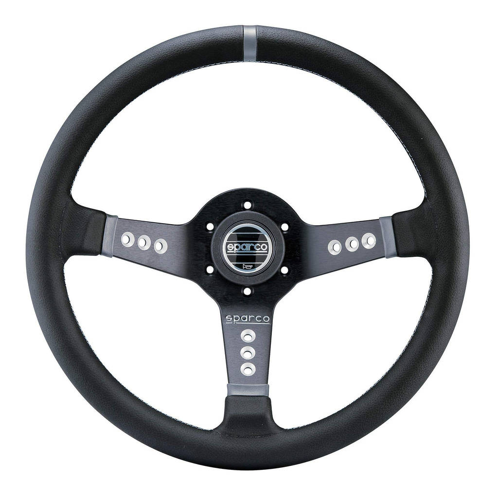 SPARCO 015L800PL Steering wheel L777, leather, black/titan, diam.350mm, reach 63mm Photo-1