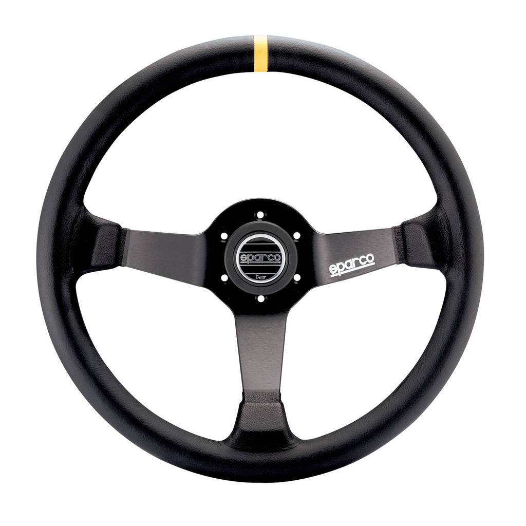 SPARCO 015R345MLN Steering wheel R345, leather, black, diam.350mm, reach 63mm Photo-0
