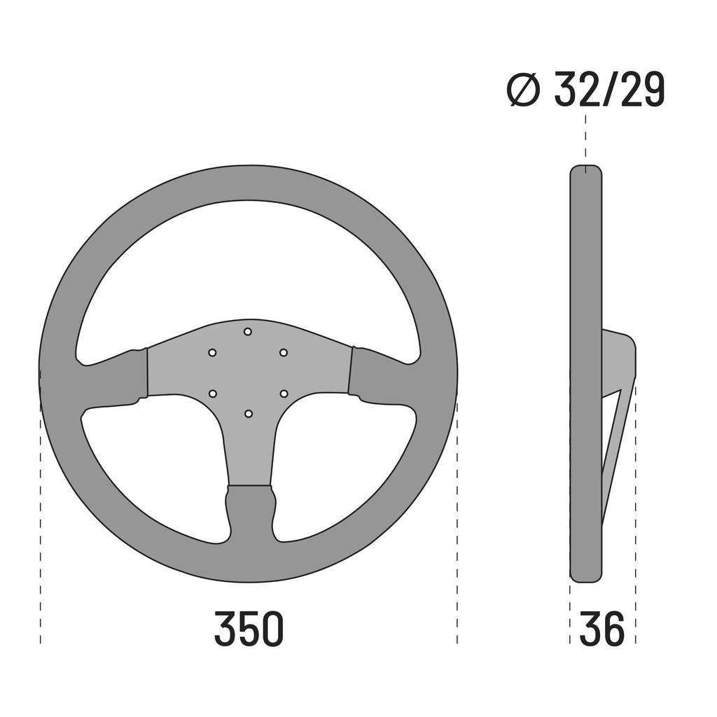 SPARCO 015R375PSN Steering wheel R375, suede, black, diam.350mm, reach 36mm Photo-2