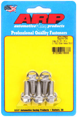 ARP 622-0750 SAE Bolt Kit 5/16-18 x 0.750 hex SS bolts Photo-0